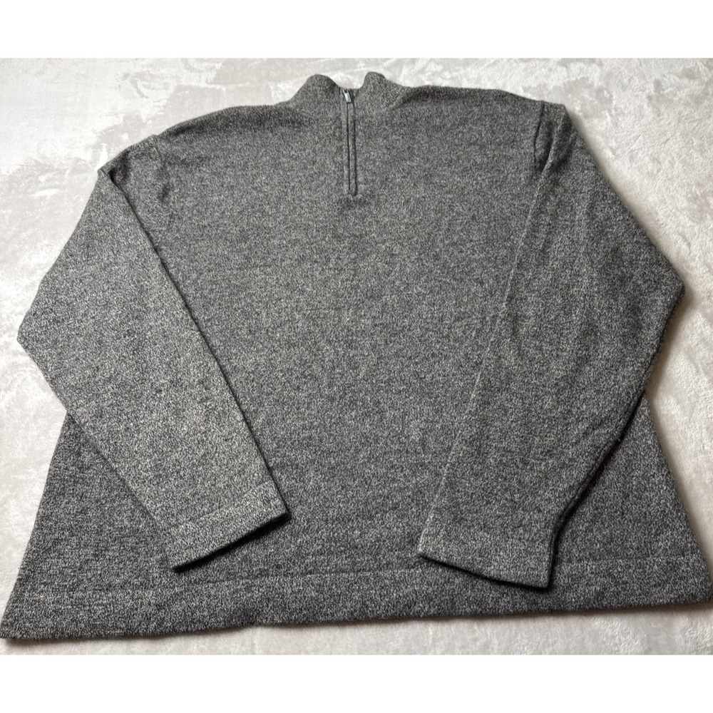 Alfani 100% Fine Cashmere Sweater Mens XXL‎ Gray 1/4 Zip Mock Neck Pullover
